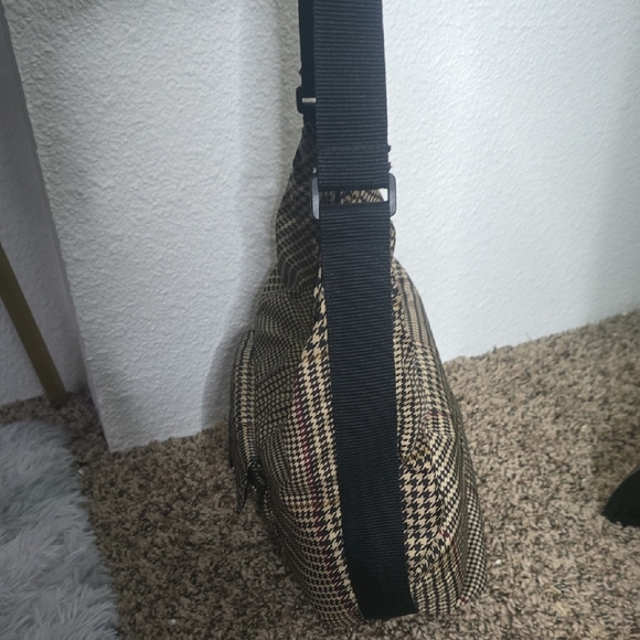 Ralph Lauren Nylon Colorful Houndstooth Shoulder Hobo Bag (EUC)🩶🤎🖤 - Picture 6 of 11